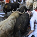 Pamplona, 11 de julio de 2018. Encierro toros de Núñez del Cuvillo
