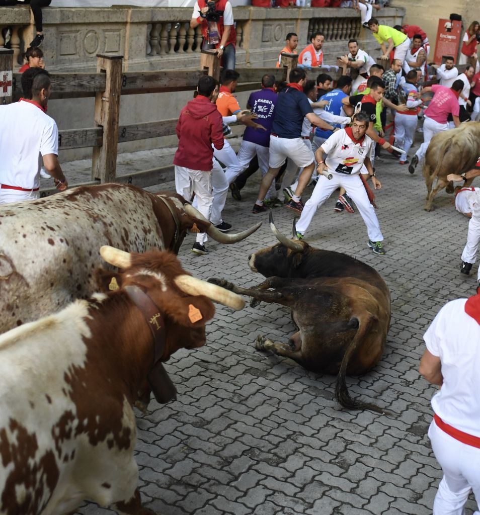 Pamplona, 11 de julio de 2018. Encierro toros de Núñez del Cuvillo