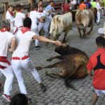 Pamplona, 11 de julio de 2018. Encierro toros de Núñez del Cuvillo
