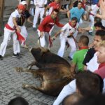 Pamplona, 11 de julio de 2018. Encierro toros de Núñez del Cuvillo