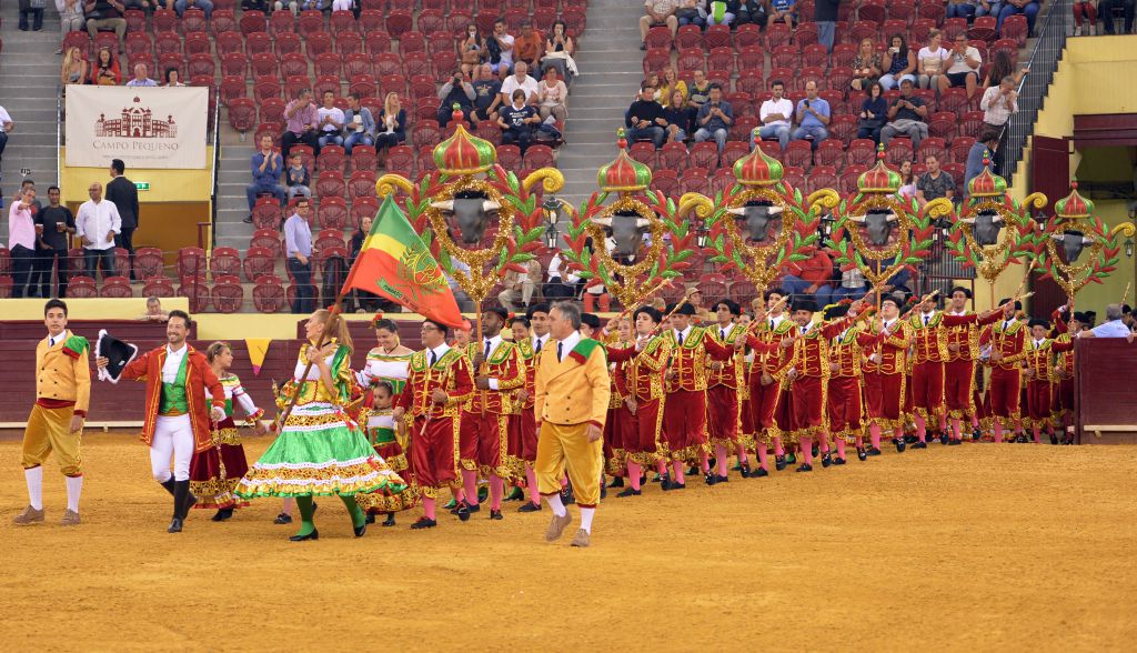 Luis Rouxinol, Filipe Gonçalves y Francisco Palha con toros de Pinto Barreiros