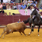 Luis Rouxinol, Filipe Gonçalves y Francisco Palha con toros de Pinto Barreiros