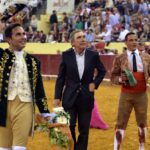 Luis Rouxinol, Filipe Gonçalves y Francisco Palha con toros de Pinto Barreiros