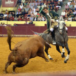 Luis Rouxinol, Filipe Gonçalves y Francisco Palha con toros de Pinto Barreiros