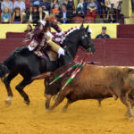 Luis Rouxinol, Filipe Gonçalves y Francisco Palha con toros de Pinto Barreiros