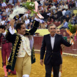 Luis Rouxinol, Filipe Gonçalves y Francisco Palha con toros de Pinto Barreiros