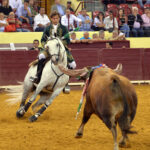 Luis Rouxinol, Filipe Gonçalves y Francisco Palha con toros de Pinto Barreiros