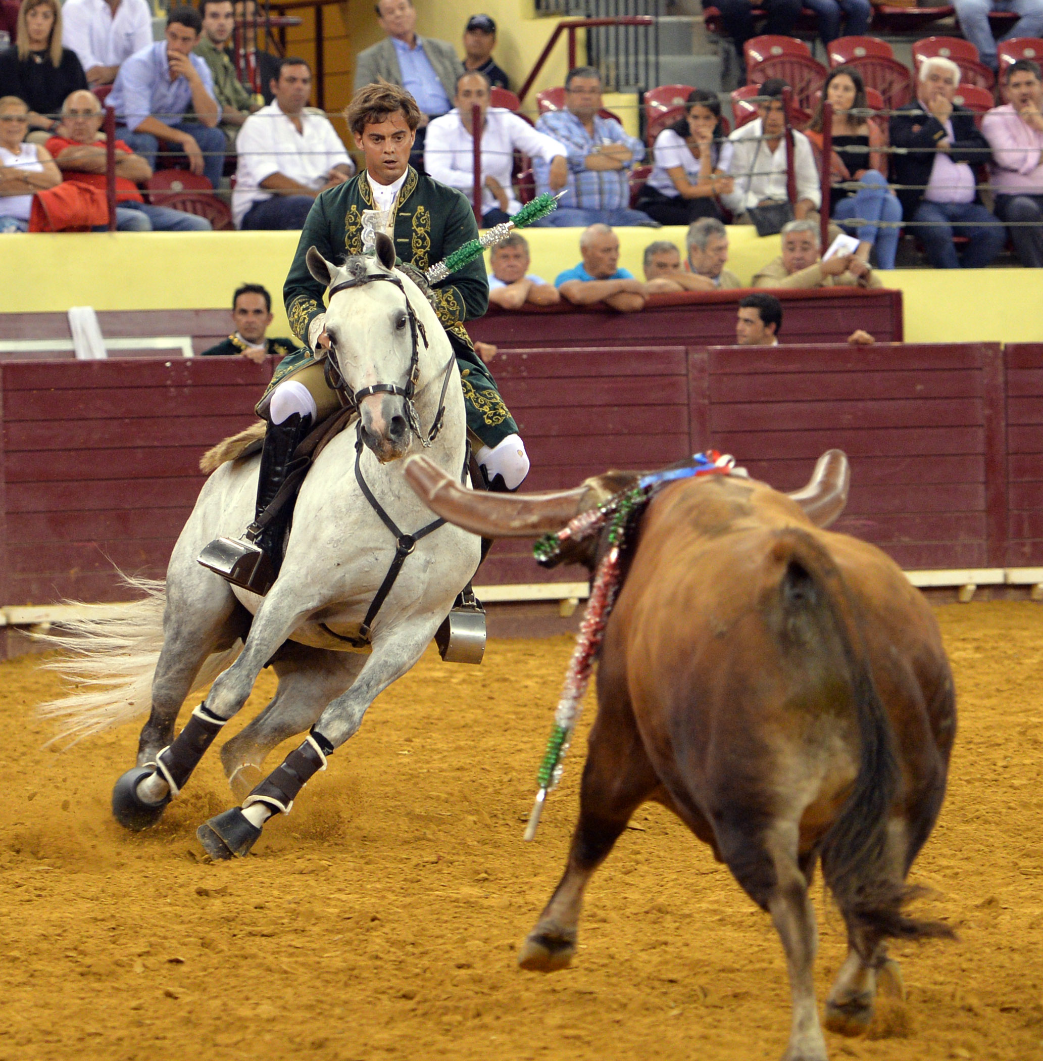 Luis Rouxinol, Filipe Gonçalves y Francisco Palha con toros de Pinto Barreiros