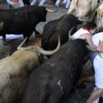 Pamplona, 11 de julio de 2018. Encierro toros de Núñez del Cuvillo