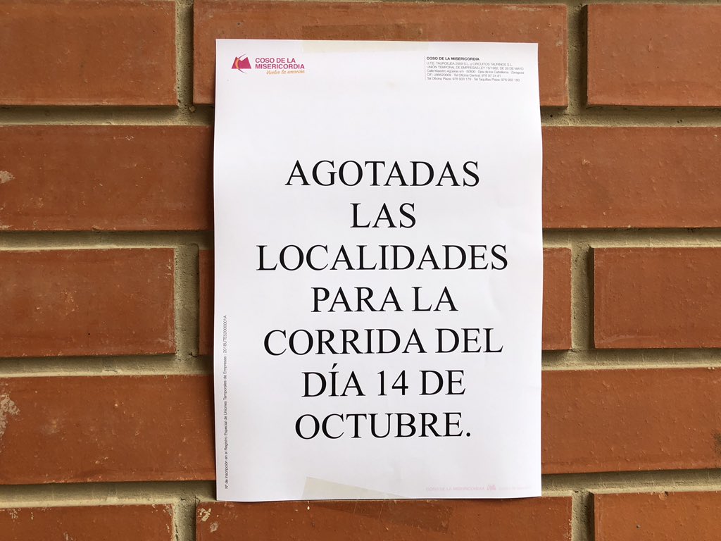 Zaragoza. Domingo 14 de octubre de 2018.