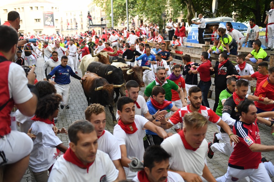 Pamplona, sábado 13 de julio de 2019. Encierro con toros de La Palmosilla