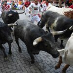 Pamplona, domingo 14 de julio de 2019. Encierro con toros de Miura