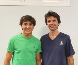 Roca Rey y el fisioterapeuta Salas Lluch.