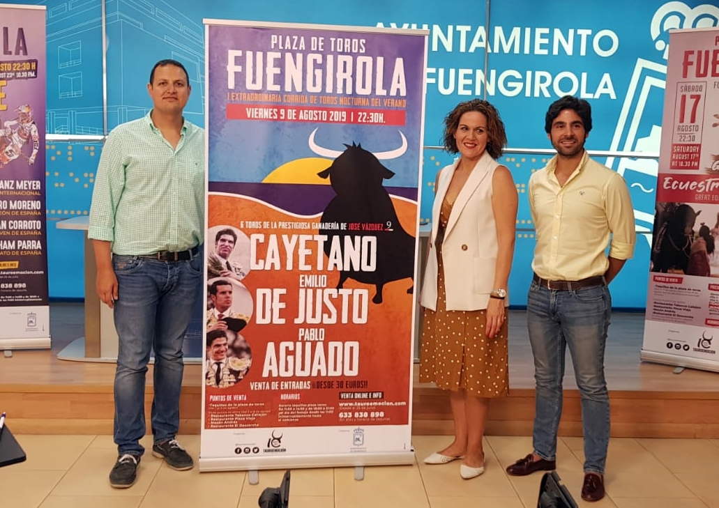 Cayetano, Emilio de Justo y Pablo Aguado, en Fuengirola