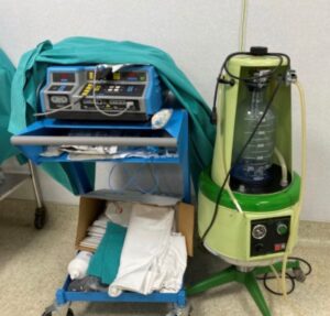 Respiradores y material sanitario de la plaza de toros de Bilbao