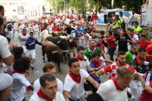 Pamplona, sábado 13 de julio de 2019. Encierro con toros de La Palmosilla