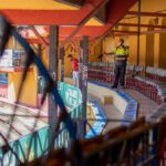 Trabajos de desinfección de la plaza de toros de Huelva