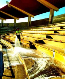 Desinfección de la plaza de toros de Morón de la Frontera