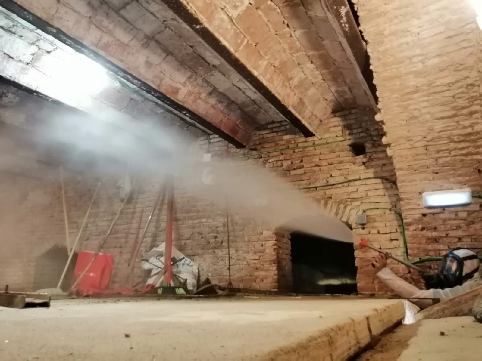 Desinfección de la plaza de toros de Plasencia