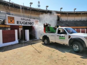 Desinfección de la plaza de toros de Plasencia