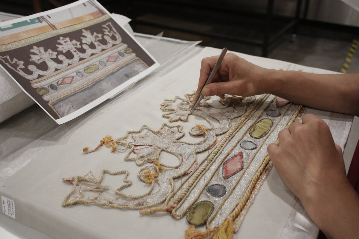 Restaurado el repostero del palco municipal de Las Ventas