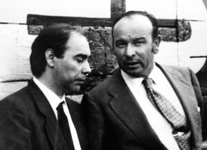 Teodoro, junto a Álvaro Domecq, en la plaza de toros de Jerez, que regenta la familia Matilla desde hace años.