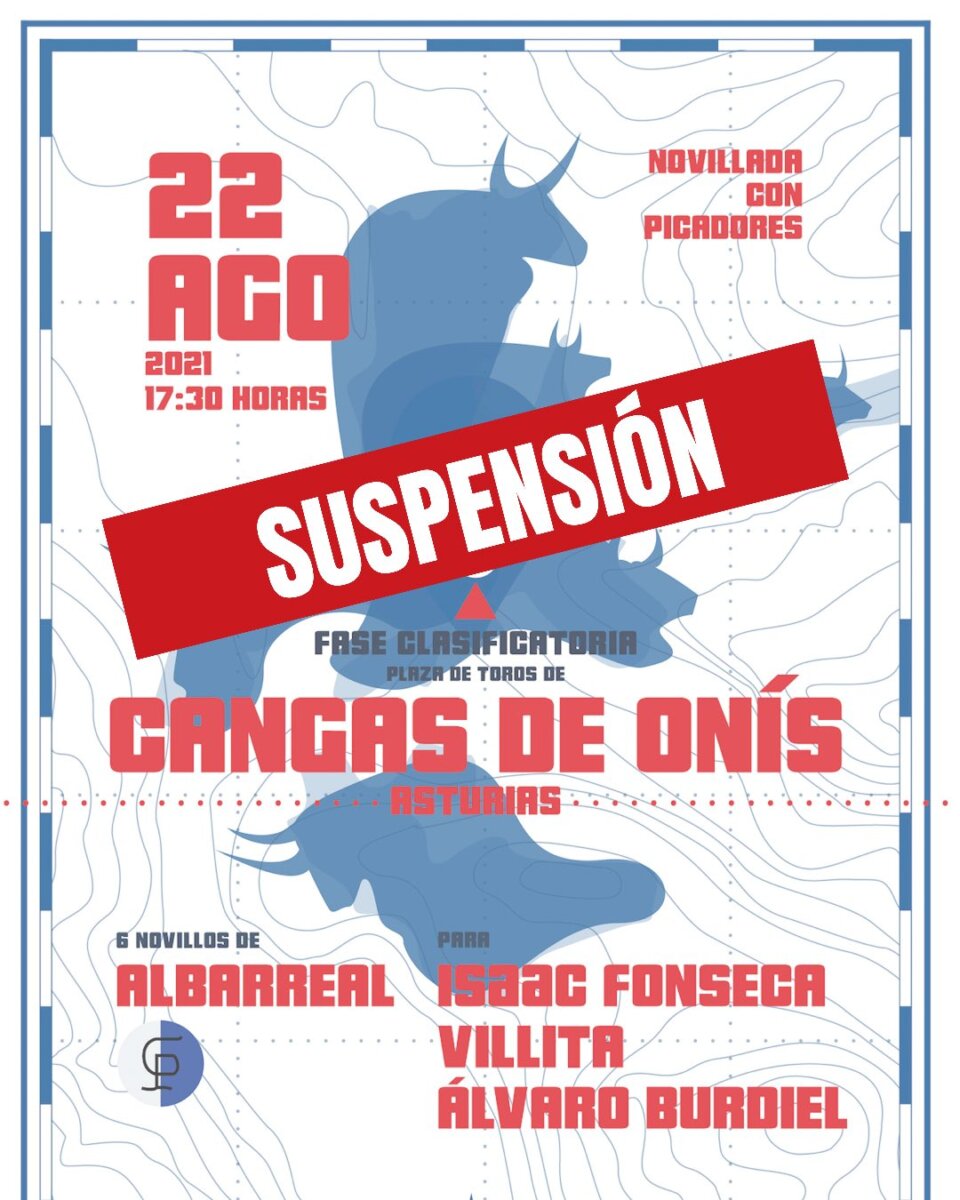 Suspendida la novillada de Cangas de Onís prevista para este domingo
