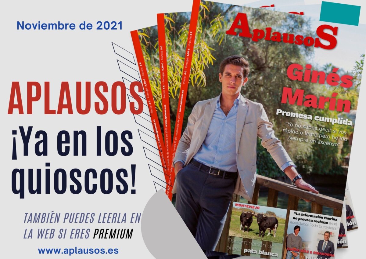 Ginés Marín y una gran variedad de reportajes, en el Aplausos de noviembre