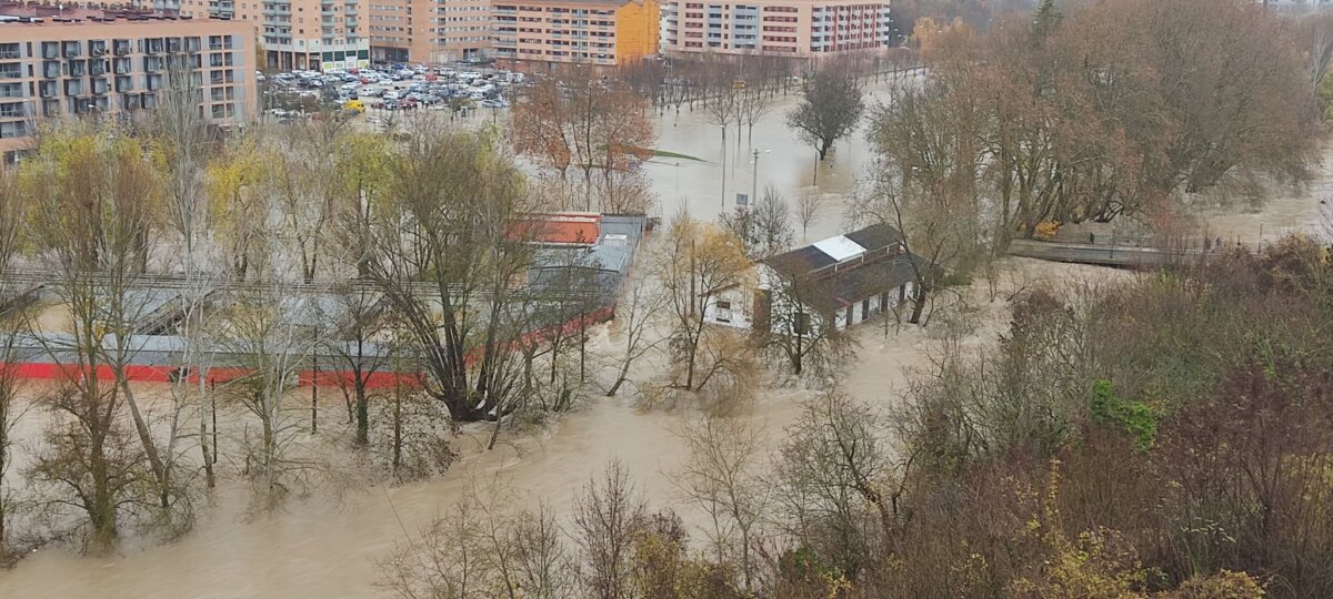 Los Corrales del Gas de Pamplona sufren el tremendo temporal