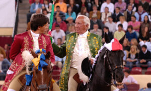 José Samuel Pereira Lupi, junto a su hijo Manuel en Campo Pequeno.