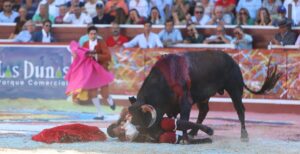 Momento del percance de Octavio Chacón. Foto: Eva Morales