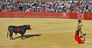 El novillero Manuel Vera, en un festejo en abril de 2019 en Alcalá de los Gazules.
