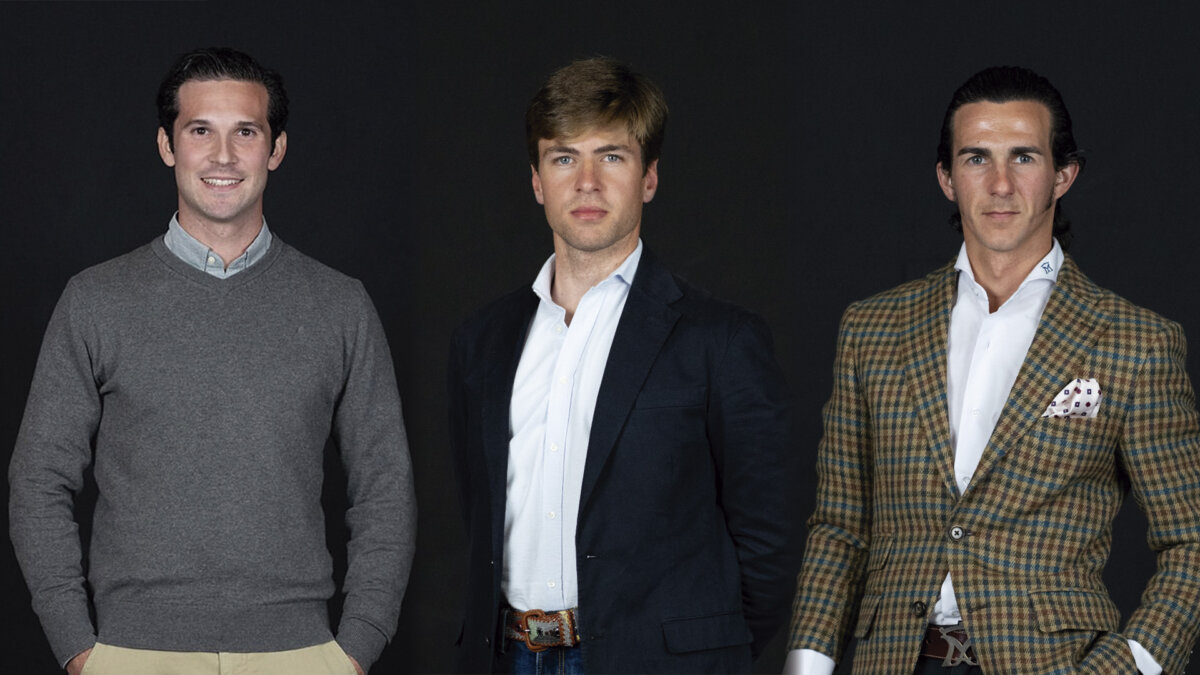 Curro Durán, Alejandro Mora y Miguel Andrades, con los de Guadaira este domingo en Madrid