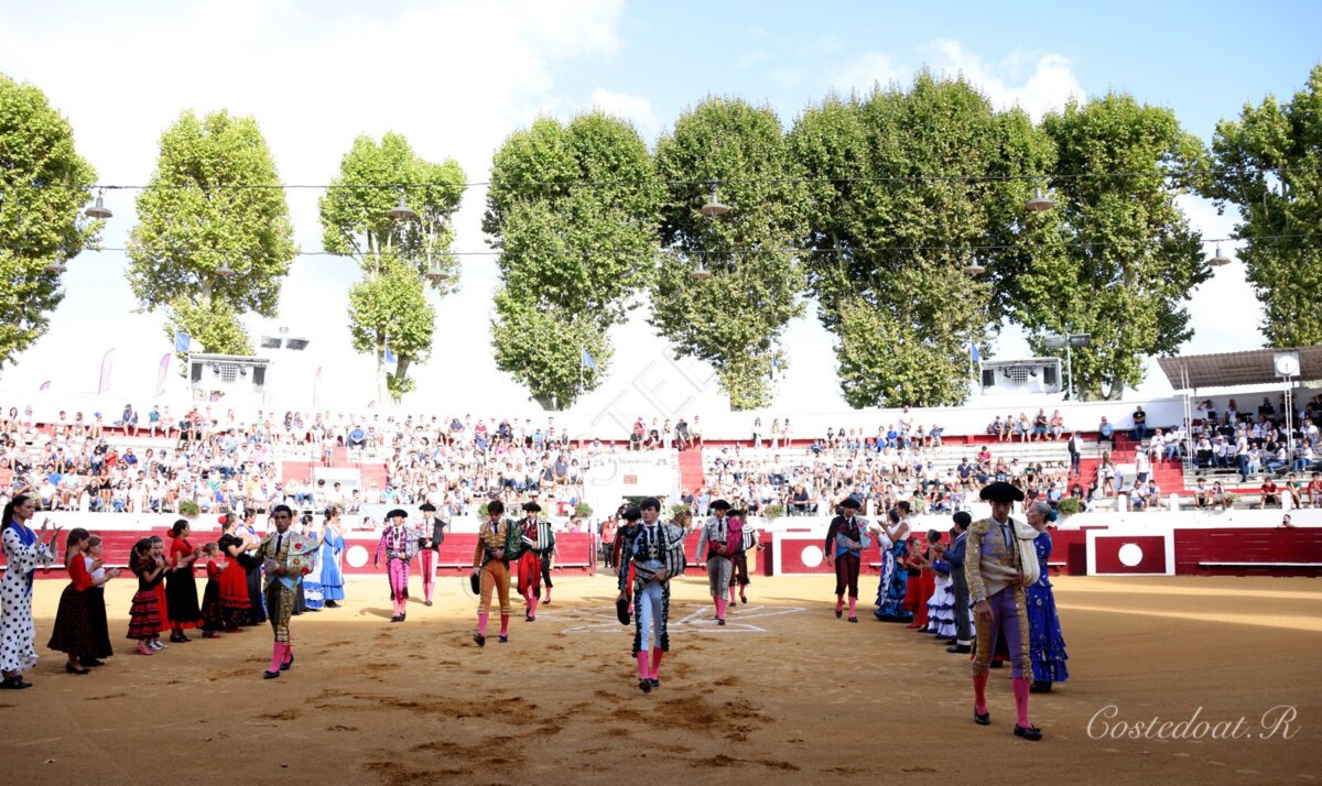 Nino Julian, Manuel Román y Cristiano Torres, en la novillada de Soustons