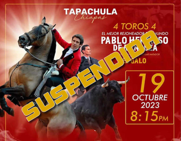 La masiva llegada de migrantes a Tapachula obliga a suspender la actuación de Pablo Hermoso de Mendoza