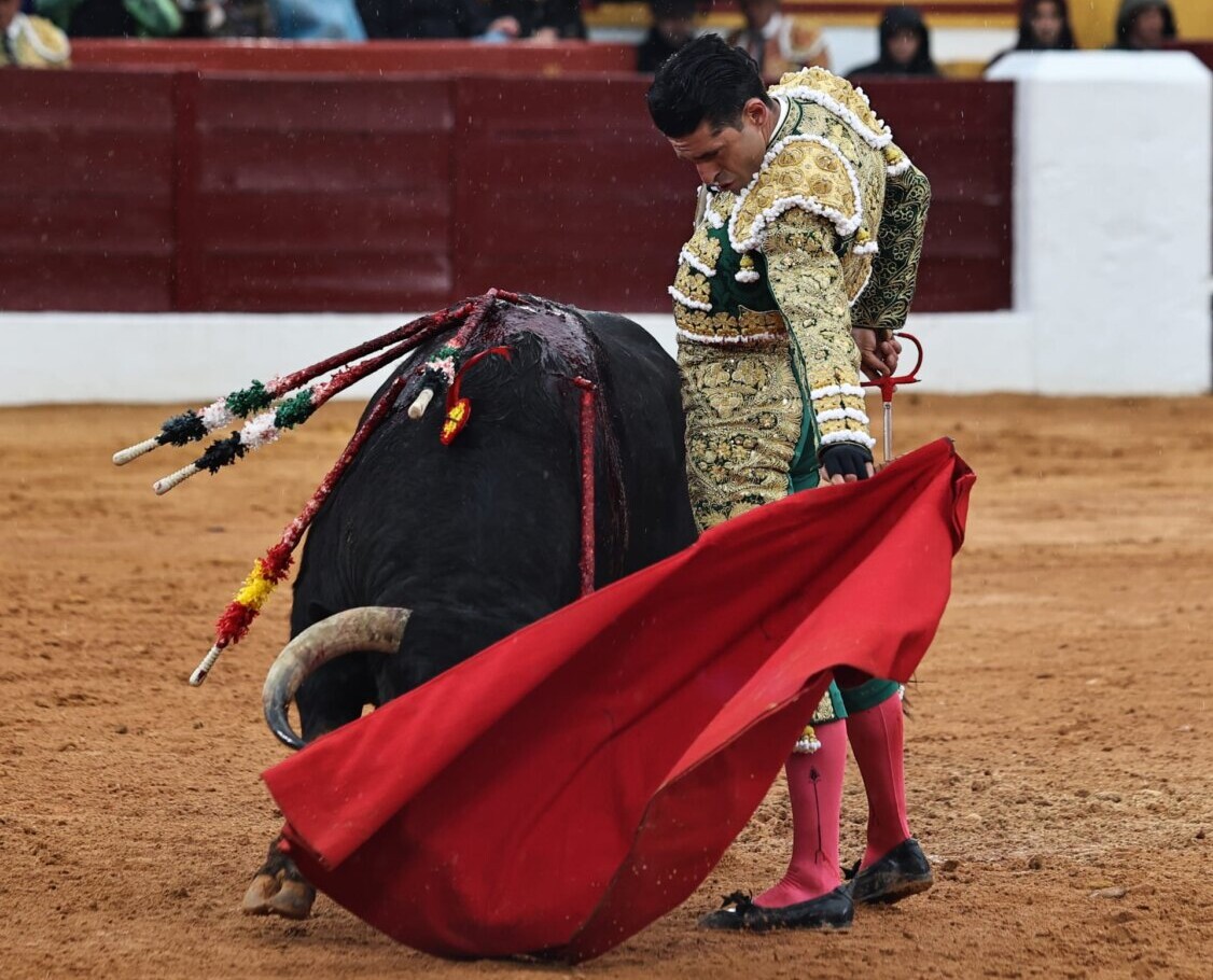 La lluviosa y ventosa corrida de Olivenza, en imágenes