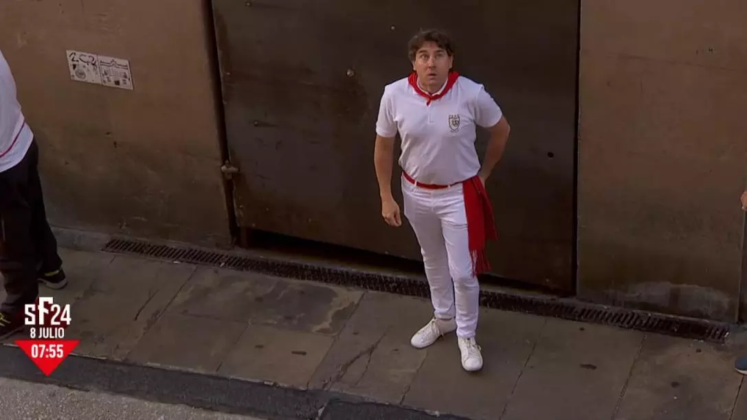 Eneko Andueza, corredor un año más en los encierros de San Fermín