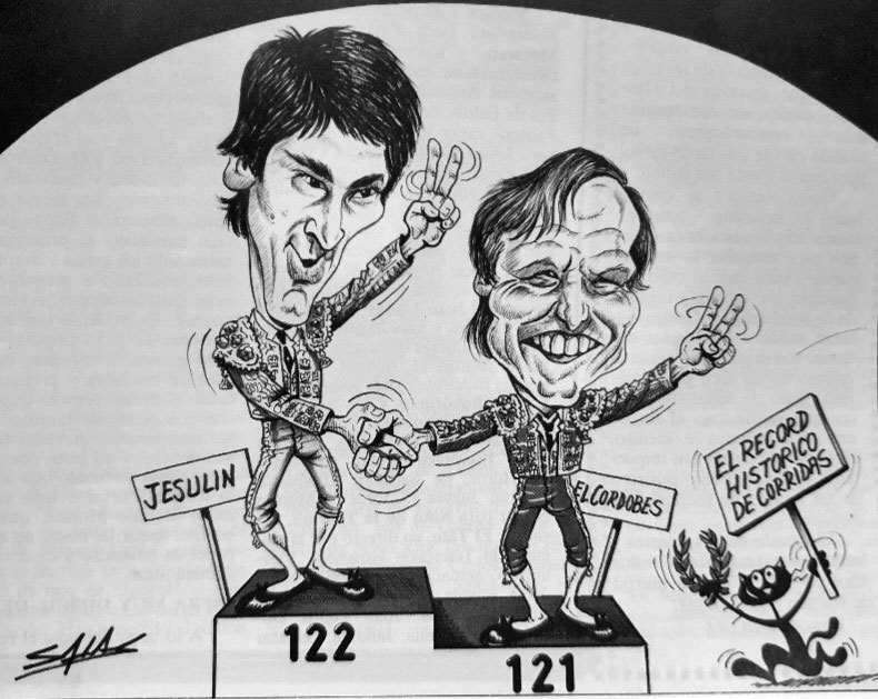 Jesulín de Ubrique celebra el récord de paseíllos negándose a matar un toro