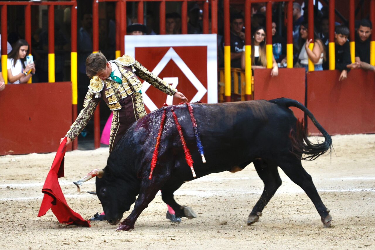 Una faena de Zulueta y una vuelta al ruedo de Fabio Jiménez con buena novillada de Talavante en Arganda