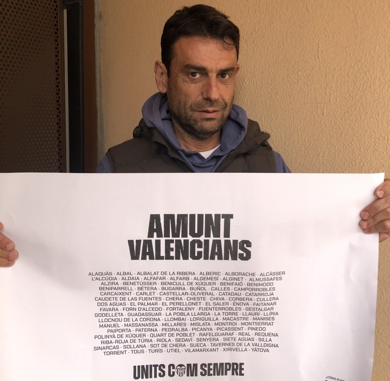 El "Amunt valencians" de Luis Blázquez: "No nos olvidéis, Valencia necesita ayuda"