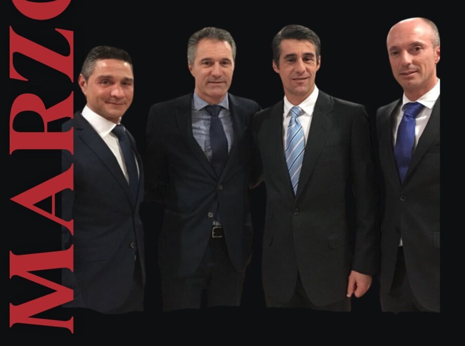 Román, Escolar, Capea y los dobladores del encierro, en el Club Taurino de Pamplona