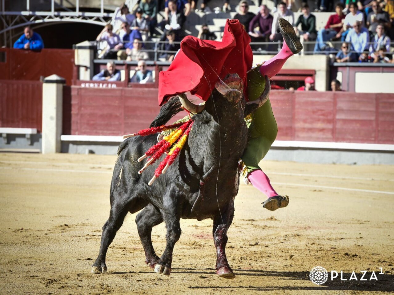 Diego Bastos, cornada de pronóstico reservado de diez cm. en la pierna izquierda