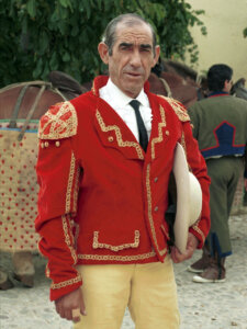 Emiliano Sánchez, a principios de los años 90, en la plaza de toros de Ronda. Foto: Arjona