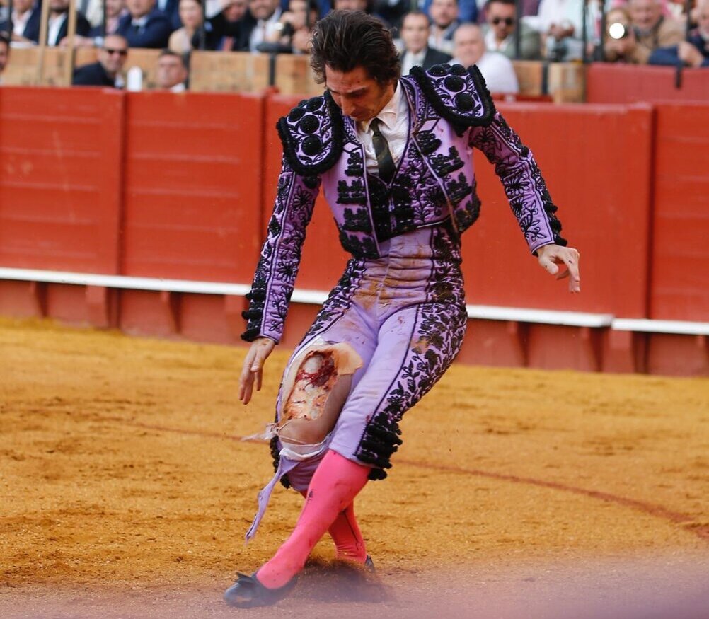 Cornada de 30 cm el muslo derecho suprafascial a Javier Ambel
