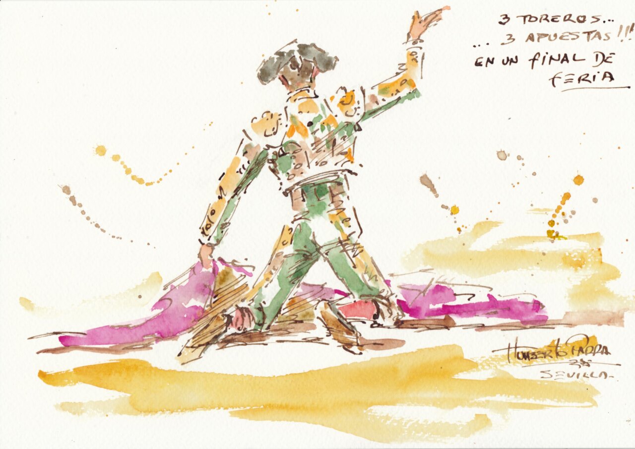 La miurada que cerró la Feria de Abril, en los pinceles de Humberto Parra