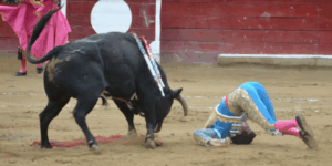 Momento del serio percance de Fernando Adrián