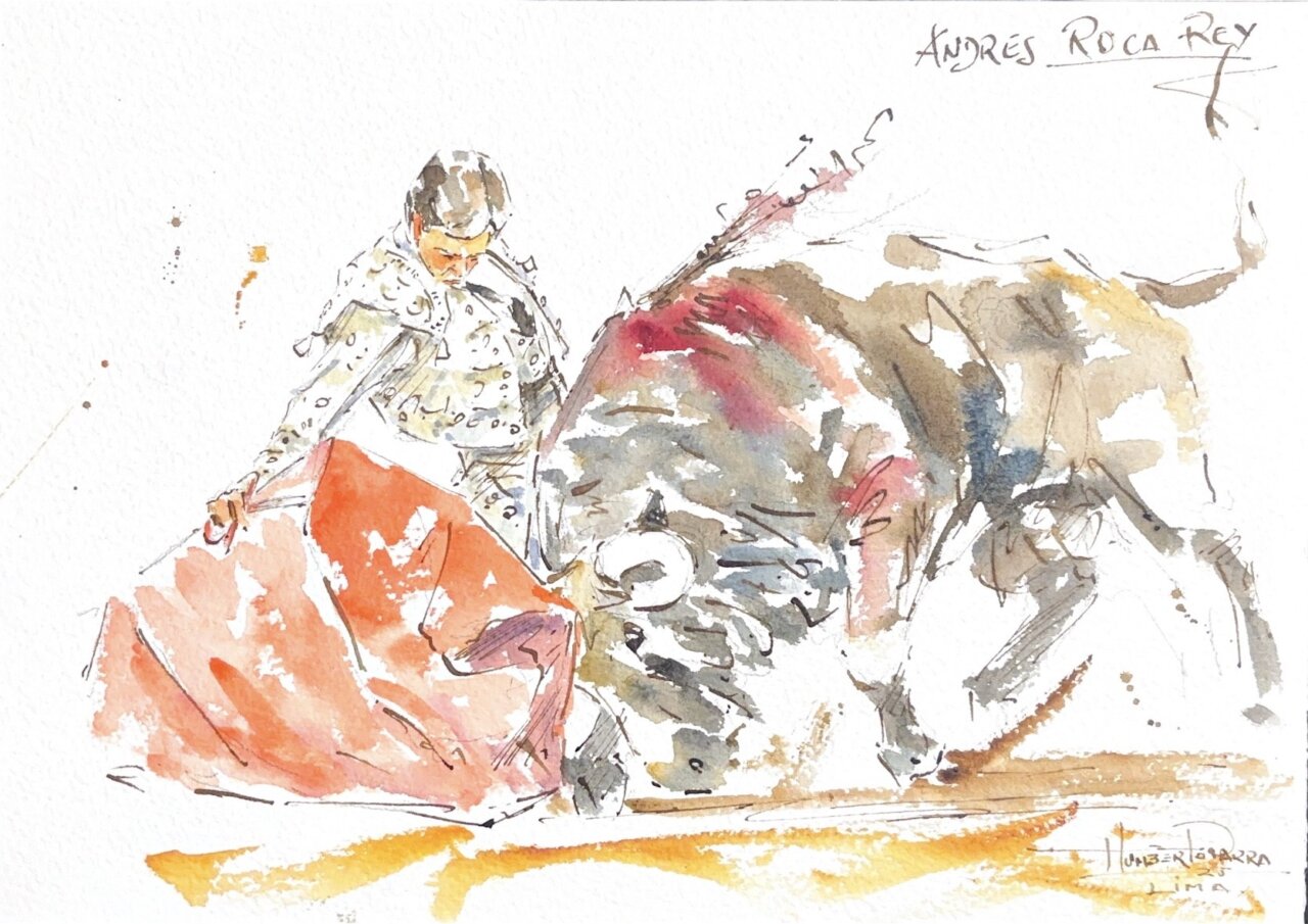 La histórica gesta de Roca Rey en Lima, en los pinceles de Humberto Parra