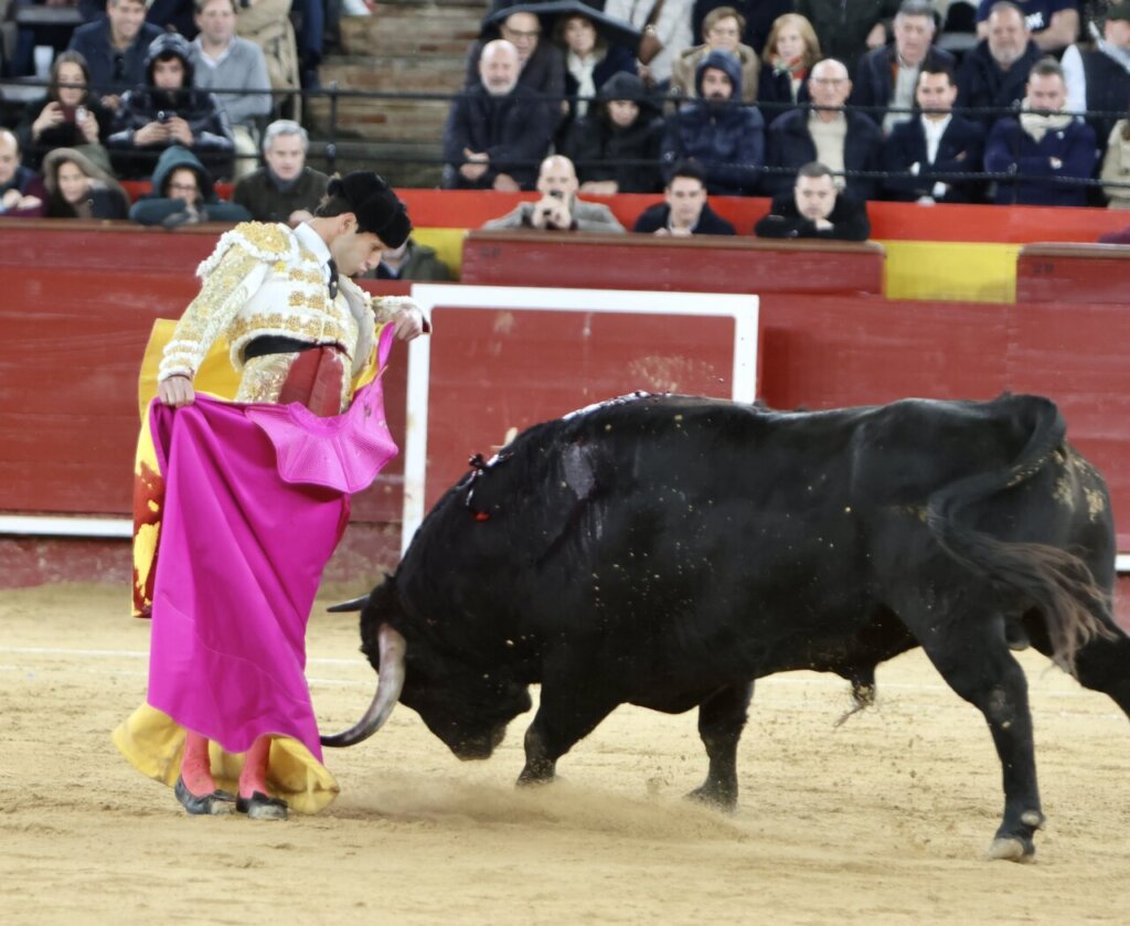 Samuel Navalón por chicuelinas el pasado 14 de marzo en Valencia. Foto: Vigueras