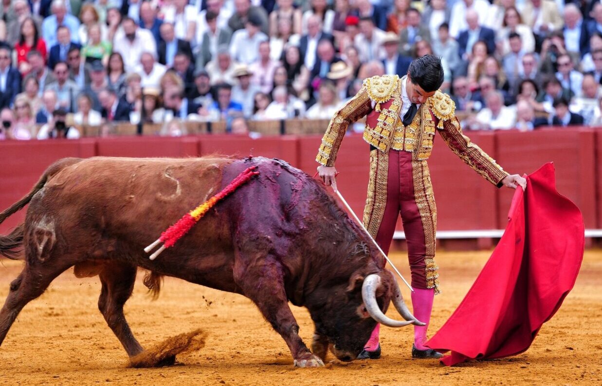 Pablo Aguado, corte en la palma derecha al entrar a matar al tercero