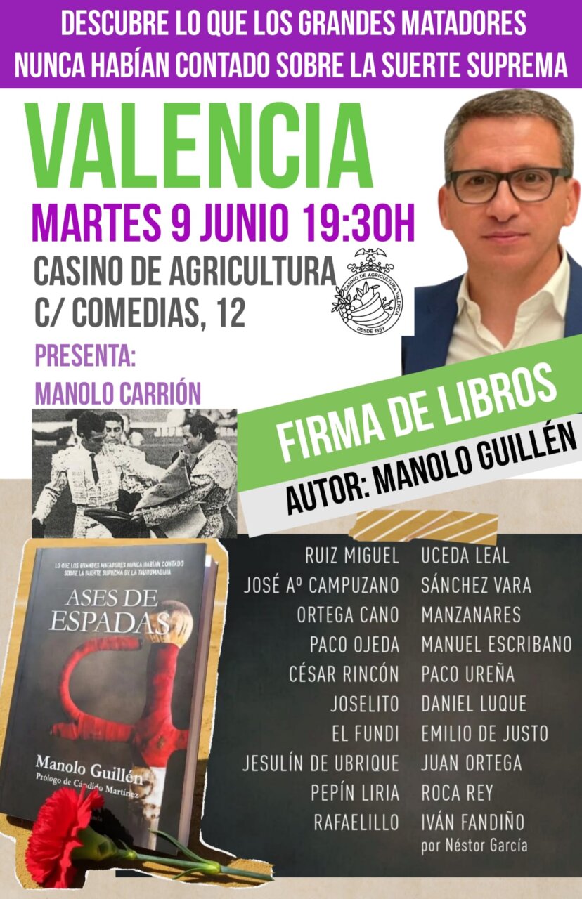"Ases de espadas", de Manolo Guillén, se presentará este martes en Valencia